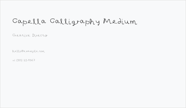 Capella Calligraphy Medium Business Card