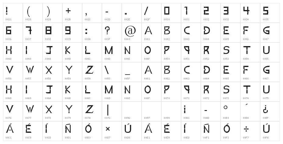Capella Century Character Map