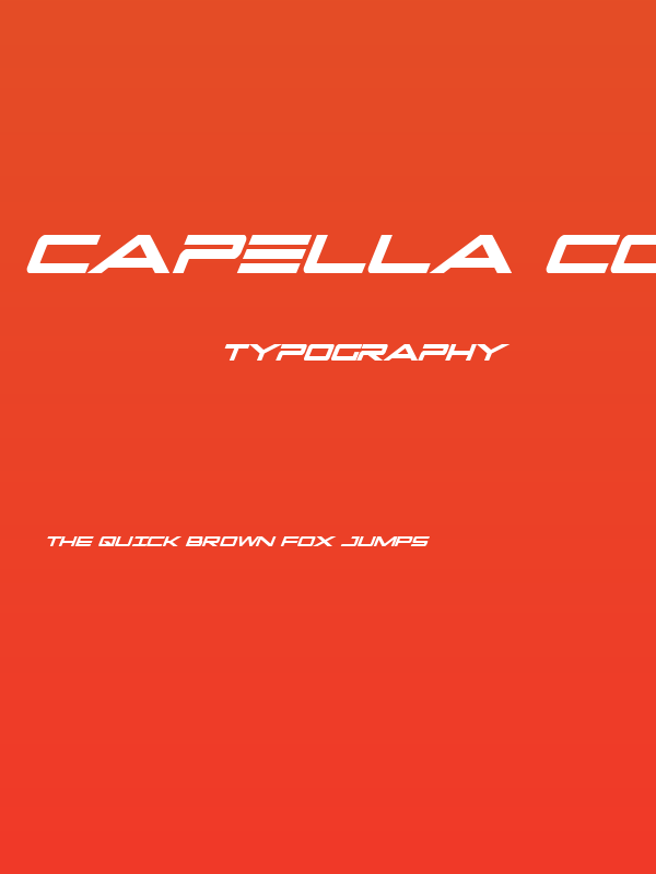Capella Condensed Bold Italic Poster