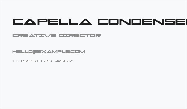 Capella Condensed Bold Business Card