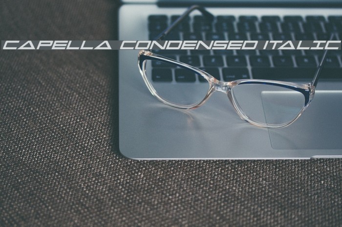 Capella Condensed Italic Font examples
