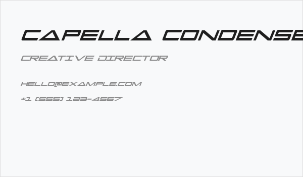 Capella Condensed Italic Business Card
