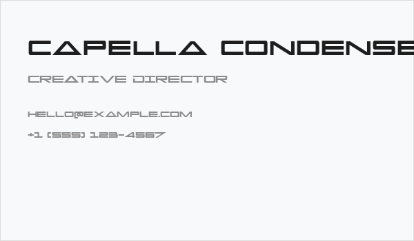 Capella Condensed Business Card