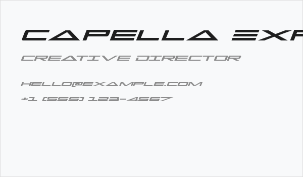 Capella Expanded Italic Business Card