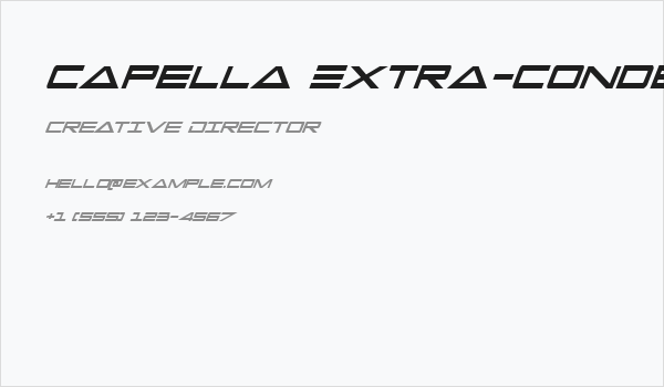 Capella Extra-condensed Italic Business Card