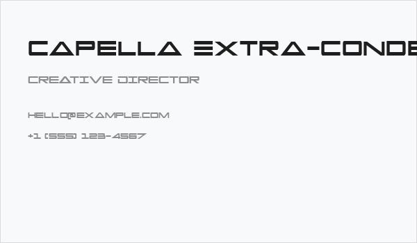 Capella Extra-condensed Business Card