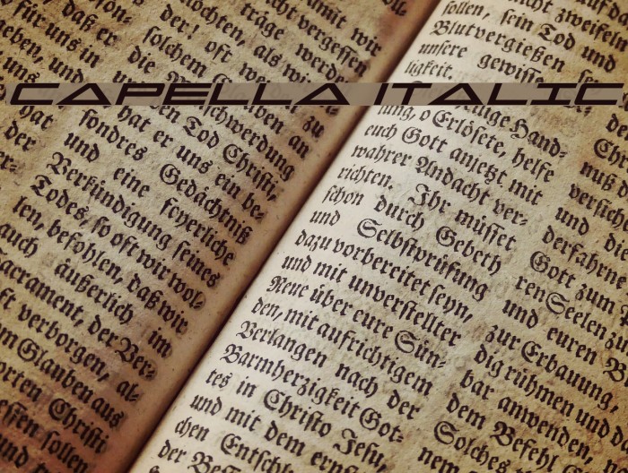 Capella Italic Font examples