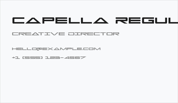 Capella Regular Business Card