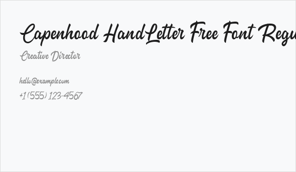 Capenhood HandLetter Free Font Regular Business Card