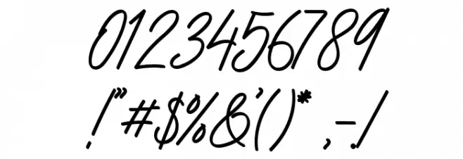 Capetown Signature Slant Font OTHER CHARS