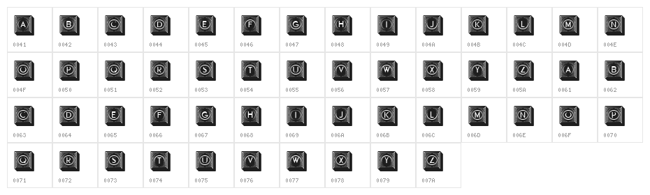 Capitalica Regular Character Map