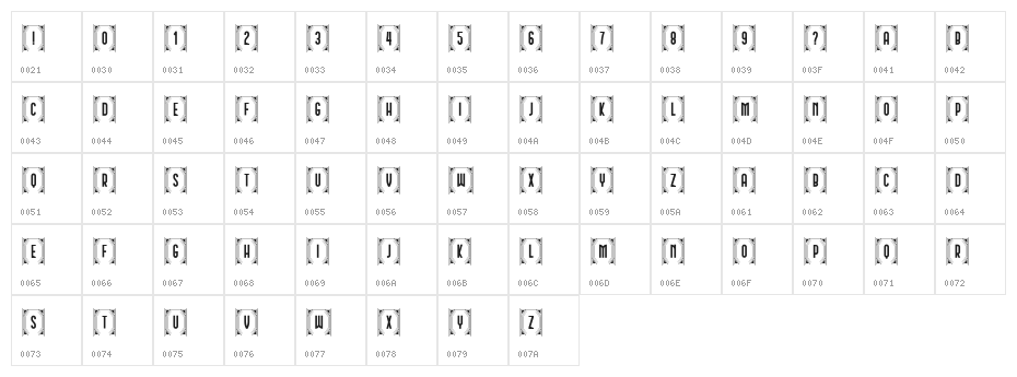 Capitalismo 8 Regular Character Map