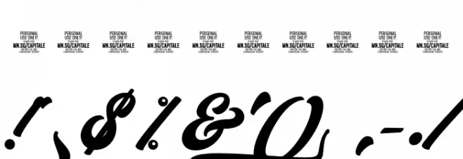Capitaly Script PERSONAL USE Regular Font OTHER CHARS