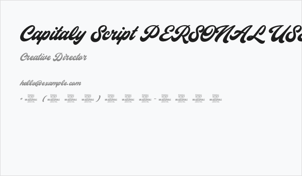 Capitaly Script PERSONAL USE Regular Business Card
