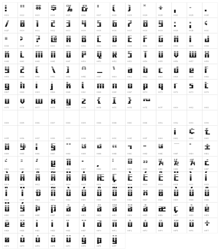 Capitol City Halftone Straight Character Map