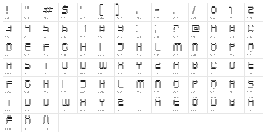 Capitol Regular Character Map
