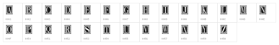 Capitular Moldurada 2 Character Map