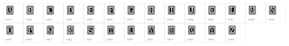 Capitular Moldurada Character Map