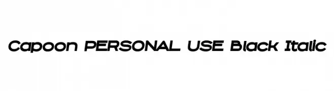 Capoon PERSONAL USE Black Italic  नि: शुल्क फ़ॉन्ट्स डाउनलोड