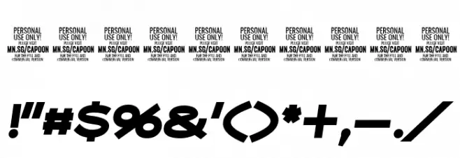 Capoon PERSONAL USE Black Italic Font OTHER CHARS