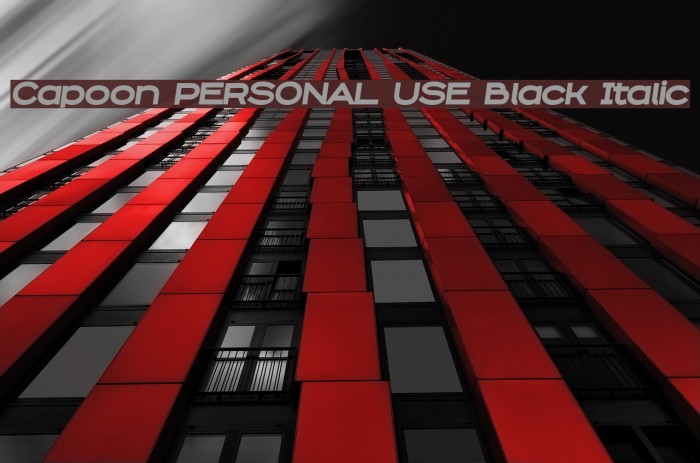 Capoon PERSONAL USE Black Italic Example 1