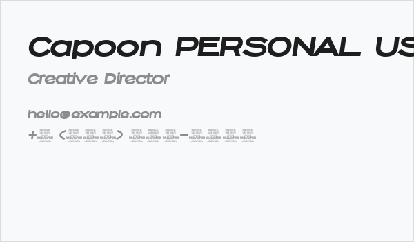 Capoon PERSONAL USE Black Italic Business Card