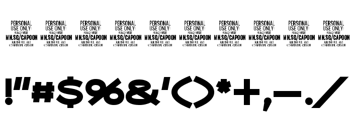Capoon PERSONAL USE Black Font OTHER CHARS