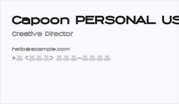 Capoon PERSONAL USE Black Business Card