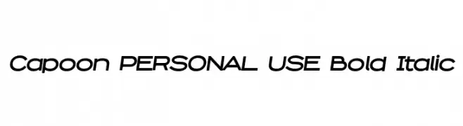 Capoon PERSONAL USE Bold Italic  免费字体下载