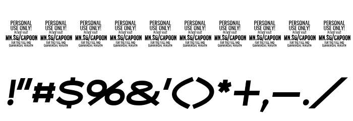 Capoon PERSONAL USE Bold Italic Font OTHER CHARS