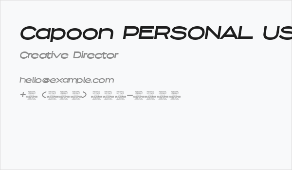 Capoon PERSONAL USE Bold Italic Business Card