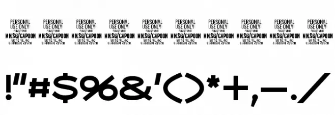 Capoon PERSONAL USE Bold Font OTHER CHARS