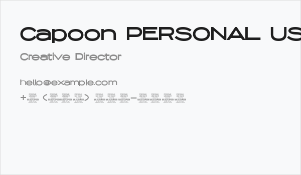 Capoon PERSONAL USE Bold Business Card
