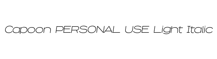 Capoon PERSONAL USE Light Italic  Frei Schriftart Herunterladen