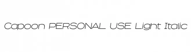 Capoon PERSONAL USE Light Italic  Descarca Fonturi Gratis