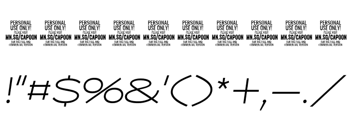 Capoon PERSONAL USE Light Italic Font OTHER CHARS
