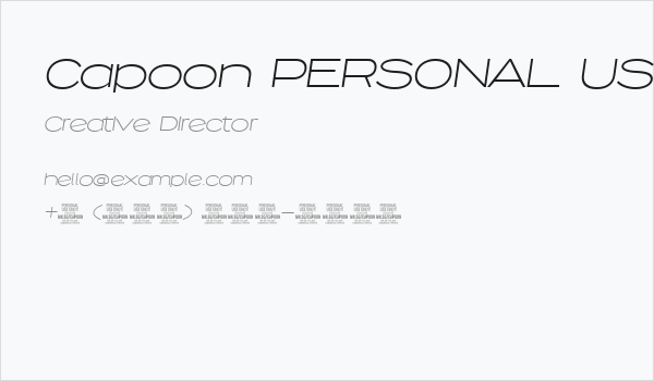 Capoon PERSONAL USE Light Italic Business Card