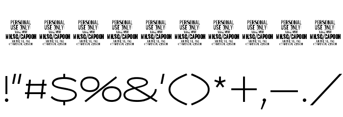 Capoon PERSONAL USE Light Font OTHER CHARS