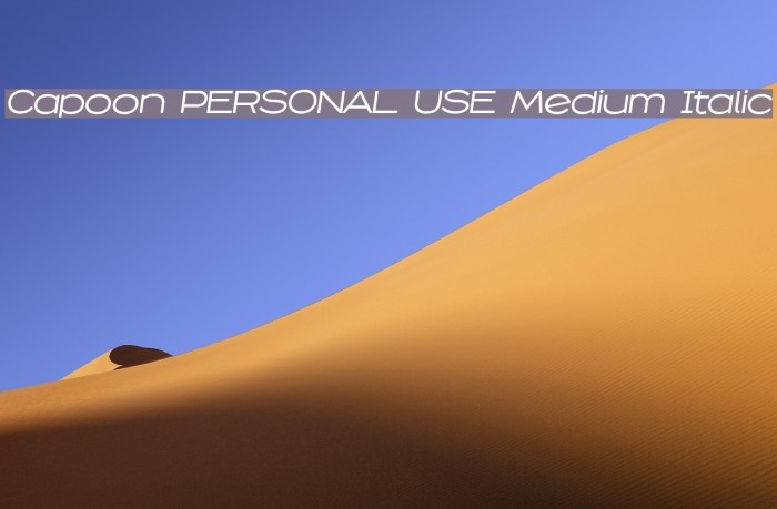 Capoon PERSONAL USE Medium Italic Example 1