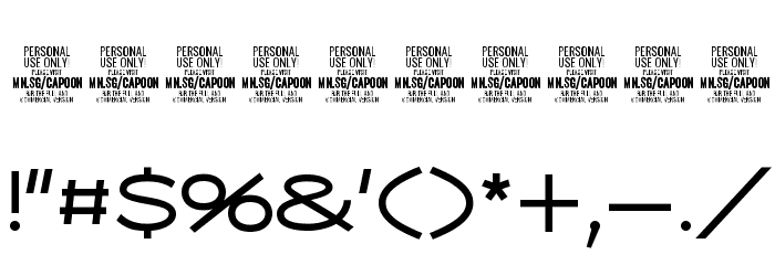 Capoon PERSONAL USE Medium Font OTHER CHARS