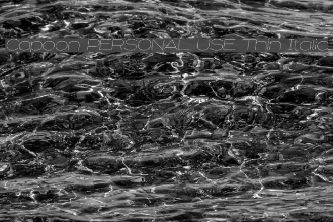 Capoon PERSONAL USE Thin Italic Font examples