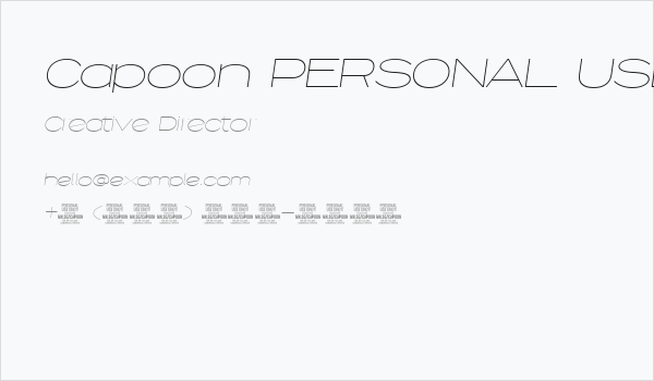 Capoon PERSONAL USE Thin Italic Business Card