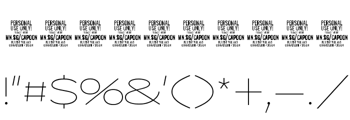 Capoon PERSONAL USE Thin Font OTHER CHARS
