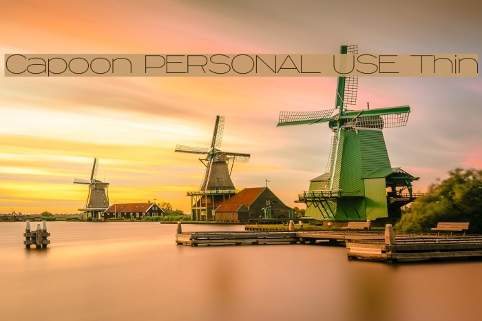 Capoon PERSONAL USE Thin Font examples