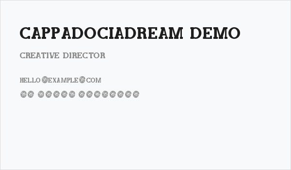 CappadociaDream Demo Business Card