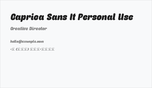 Caprica Sans It Personal Use Business Card