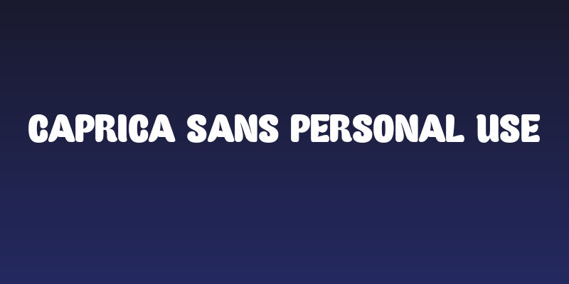 Caprica Sans Personal Use Social Header