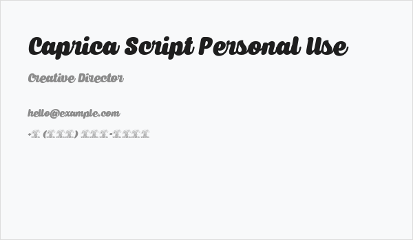 Caprica Script Personal Use Business Card