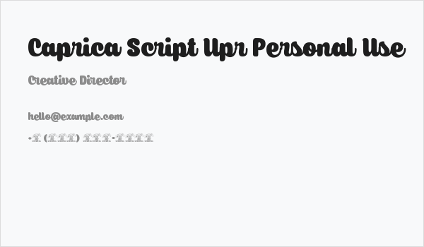 Caprica Script Upr Personal Use Business Card