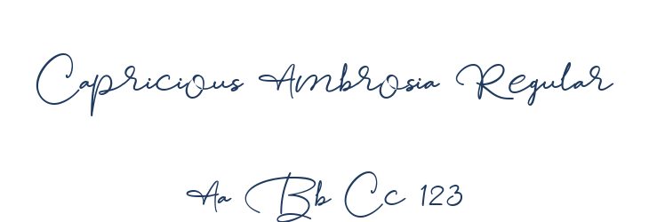 Capricious Ambrosia Regular Font Preview